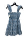 Hill House Size Large Baby Blue Cotton Blend Ruffle Straps Floral Dress Baby Blue / Large