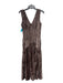 Grade & Gather Size Medium light brown Polyester Blend Crushed Velvet Midi Dress light brown / Medium