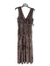 Grade & Gather Size Medium light brown Polyester Blend Crushed Velvet Midi Dress light brown / Medium