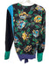 Diane Von Furstenberg Size M Green, Black, Multi Silk Color Block One Button Top Green, Black, Multi / M