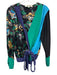 Diane Von Furstenberg Size M Green, Black, Multi Silk Color Block One Button Top Green, Black, Multi / M