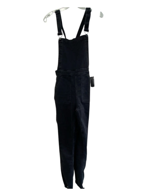 Madewell Size Small Black Cotton Blend Side Pockets Black Hardware Overalls Black / Small