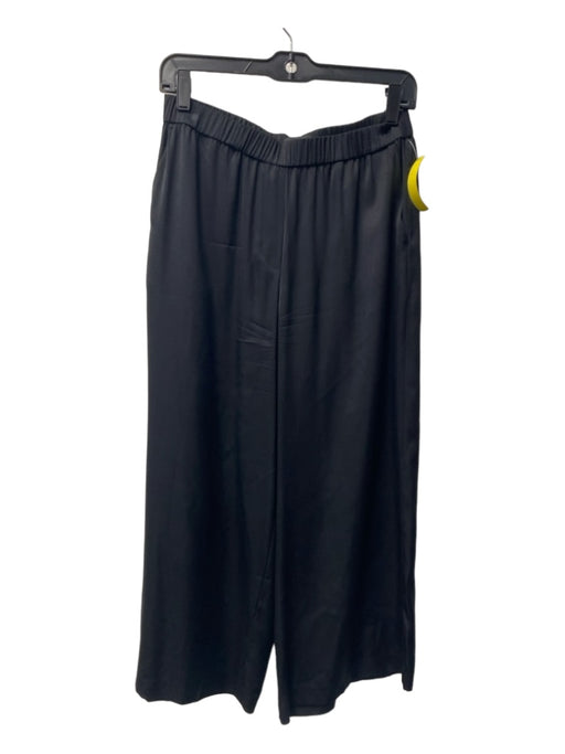 Theory Size S Black Silk High Waist Wide Leg Capri Side pockets Pants Black / S