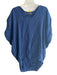 Vince Size M Navy 100% Silk Satin Bat Wing V Neck Tunic Length Top Navy / M