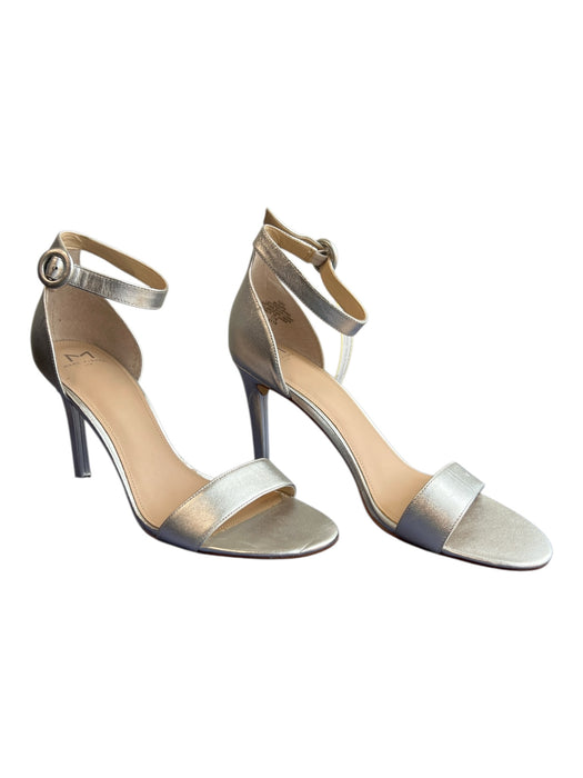 Marc Fisher Shoe Size 10 Silver Leather Upper Balance Man Made Metallic Shoes Silver / 10