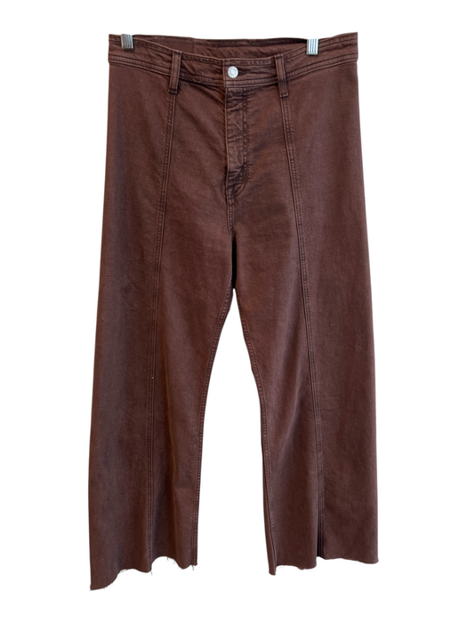 Pistola Size 27 Brown Cotton High Rise seam detail Zip Fly Wide Leg Jeans Brown / 27