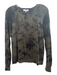 J Society Size S Green & Black Cotton Long Sleeve Tye Dye Knit Round Neck Top Green & Black / S