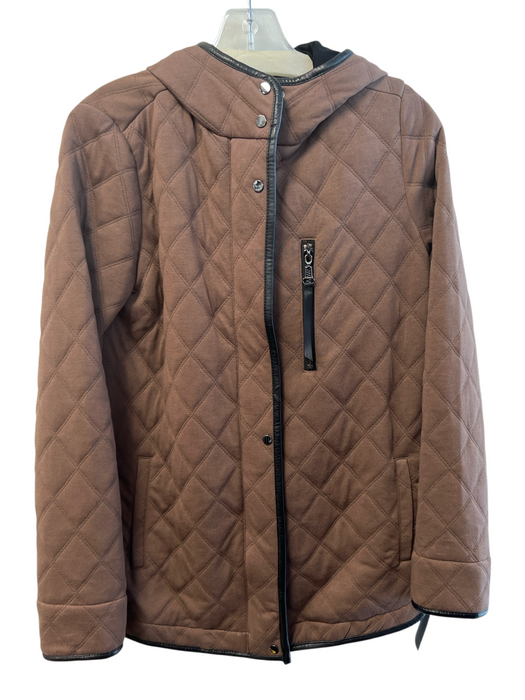 Lysse Size XS Brown Polyester Long Sleeve Quilted Hooded Zip front Coat Brown / XS