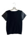 French Connection Size S Black Cotton Faux Leather Details Short Sleeve Knit Top Black / S
