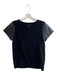 French Connection Size S Black Cotton Faux Leather Details Short Sleeve Knit Top Black / S
