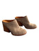 Kork-Ease Shoe Size 8 Grey & Brown Leather Suede Open Back Almond Toe Booties Grey & Brown / 8