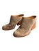 Kork-Ease Shoe Size 8 Grey & Brown Leather Suede Open Back Almond Toe Booties Grey & Brown / 8