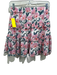 Oliphant Size XS Pink, Green, Multi Cotton Elastic Waistband Floral Print Skirt Pink, Green, Multi / XS