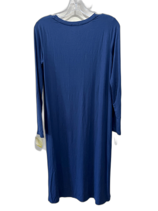 Lake Size XS Dark Blue Bamboo & Spandex Long Sleeve T Shirt Midi Dress Dark Blue / XS