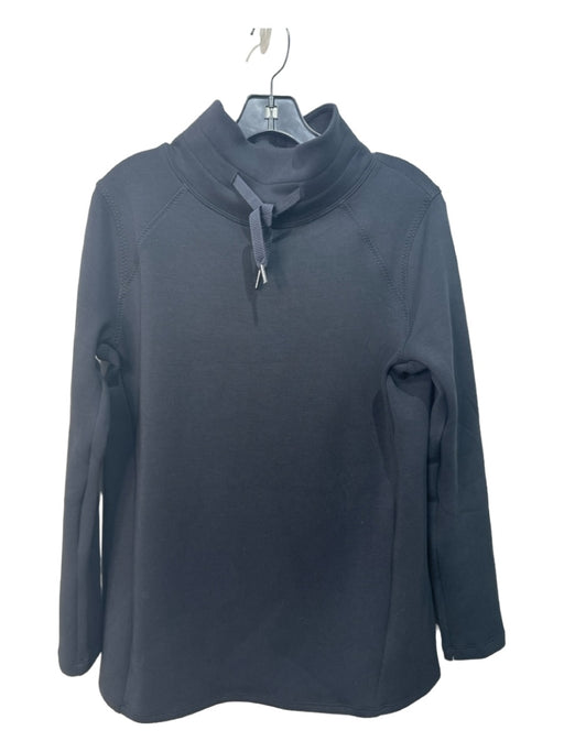 Spanx Size S Black Modal & Polyester Blend Drawstring Neck High Neck Sweatshirt Black / S
