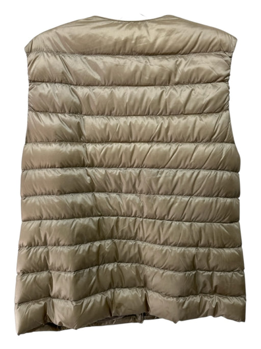 Uniqlo Size L Golden Beige Nylon Quilted Button Front Pockets Vest Golden Beige / L