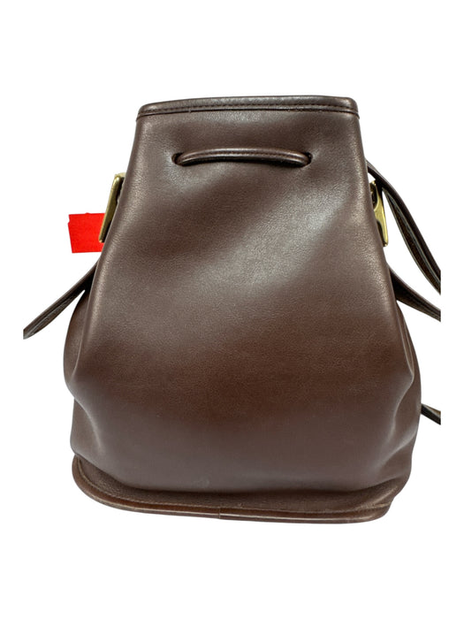 Coach Dark Brown Leather Brass Hardware Bag Dark Brown