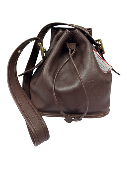 Coach Dark Brown Leather Brass Hardware Bag Dark Brown