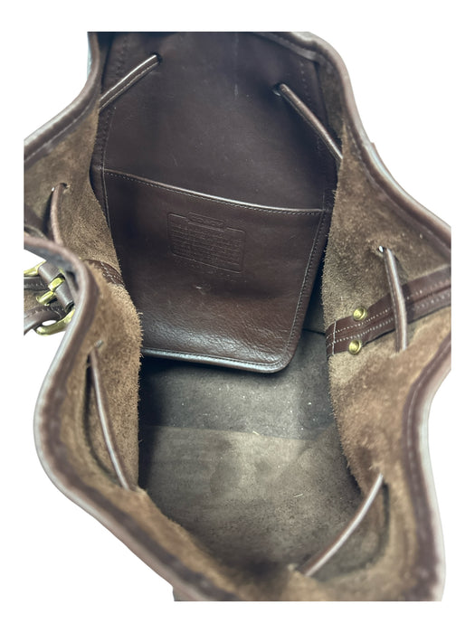 Coach Dark Brown Leather Brass Hardware Bag Dark Brown