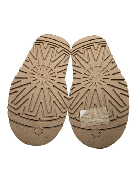 Ugg Shoe Size 9 Tan & cream Leather Platform Shearling Lined Sling back Slippers Tan & cream / 9