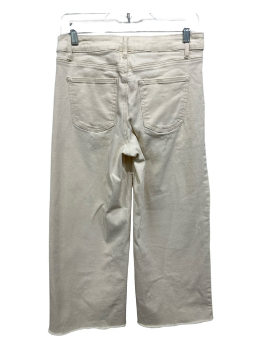 KanCan Size 27 Off White Cotton Zip Fly Frayed Hem Wide Leg Jeans Off White / 27