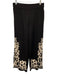 Joie Size S Black & Cream Linen & Rayon Stretch Waist Embroidered Wide Leg Pants Black & Cream / S