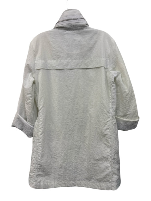 Size S White Nylon Front Pockets Utility Jacket White / S