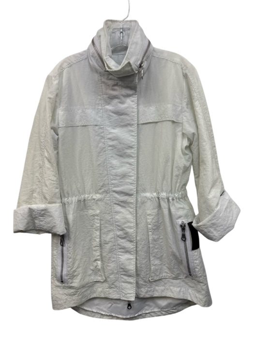 Size S White Nylon Front Pockets Utility Jacket White / S