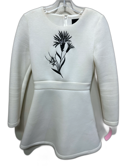 Cynthia Rowley Size 0 White & Black Polyester Floral Embroidered Dress White & Black / 0