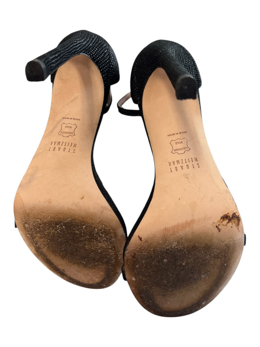 Stuart Weitzman Shoe Size 6 Black Manmade Material toe strap Ankle Strap Shoes Black / 6