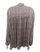 Reiss Size 10 Pink & Multi Poly Blend Button Front Tie Neck Long Sleeve Top Pink & Multi / 10