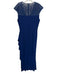 Alex Evenings Size 14 Blue Poly Blend gathered side Mesh Sleeveless Dress Blue / 14