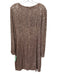 Eliza J Size 14 Brown Zip Back Sequined Long Sleeve Above Knee Dress Brown / 14