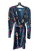 Essentiel Antwerp Size 38 Blue & Multi Polyester Floral Wrap dress Dress Blue & Multi / 38