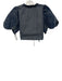 Sofie the Label Size Small Navy Blue Cotton Blend Short Sleeve eyelet Top Navy Blue / Small