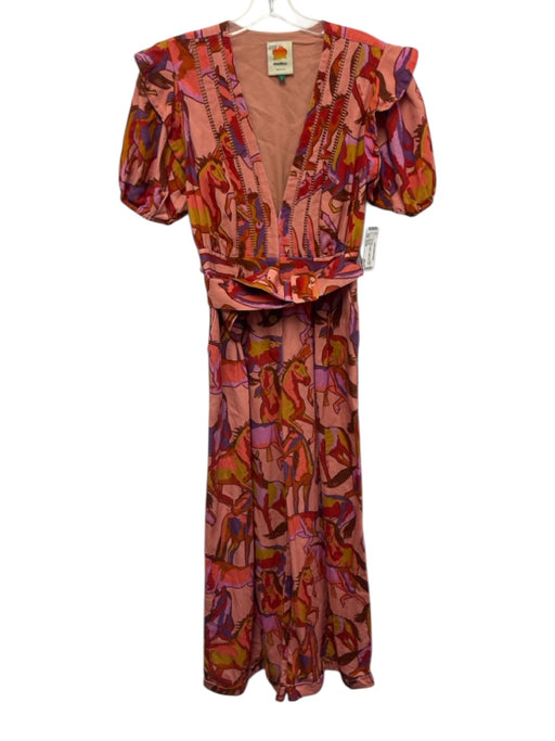 Farm Rio Size Small Pink, Purple, yellow Lyocell blend Horses Wide Leg Jumpsuit Pink, Purple, yellow / Small