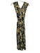 Ganni Size 36 Black, Yellow, Green Polyester Sleeveless Abstract Print Dress Black, Yellow, Green / 36