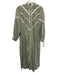 Pomander Place Size XS Green & White Cotton Blend Long Sleeve Lace Trim Dress Green & White / XS