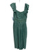 Sea New York Size 2 Teal Green Viscose Ruffle Cap Sleeve Pleated Midi Dress Teal Green / 2