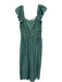 Sea New York Size 2 Teal Green Viscose Ruffle Cap Sleeve Pleated Midi Dress Teal Green / 2