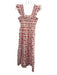 Hill House Size Small Pink, Red, Green Cotton Ruffle Sleeves Shells Maxi Dress Pink, Red, Green / Small