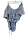 Karina Grimaldi Size Medium Blue & White Linen Striped One Shoulder Tiered Top Blue & White / Medium