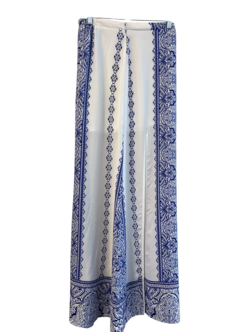 Mumu Size Medium White & Blue No Fabric Tag Half Lined Tassel Detail Skirt Set White & Blue / Medium