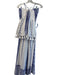 Mumu Size Medium White & Blue No Fabric Tag Half Lined Tassel Detail Skirt Set White & Blue / Medium