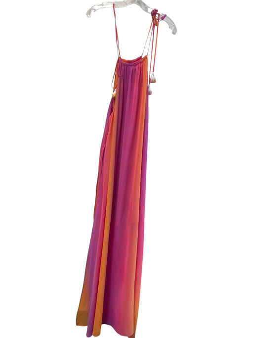 Mumu Size Small Orange & Pink Polyester Half Lined Sleeveless Rainbow Dress Orange & Pink / Small