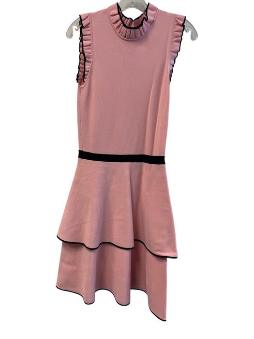 Parker Size Medium Pink Rayon Blend Ruffle Detail Sleeveless Back Zip Dress Pink / Medium
