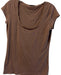 Elie Tahari Size Medium Chocolate Modal Blend Scoop Neck Cap Sleeve T Shirt Top Chocolate / Medium