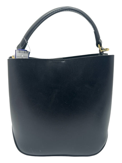 MNG Black Polyurethane Padlock Goldtone Hardware Bucket Strap Included Bag Black / Mini