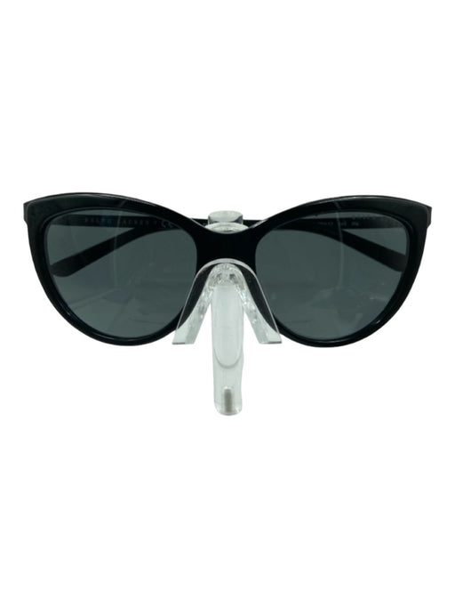 Ralph Lauren Black Plastic Mirrored Semi Cat-Eye Sunglasses Black
