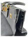 Ralph Lauren Collection Black Canvas & Leather goldtone hardware Twist Clasp Bag Black